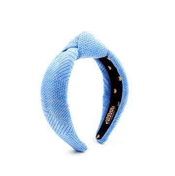 Lucie - Baby Blue Cotton Activewear Knotted Headband