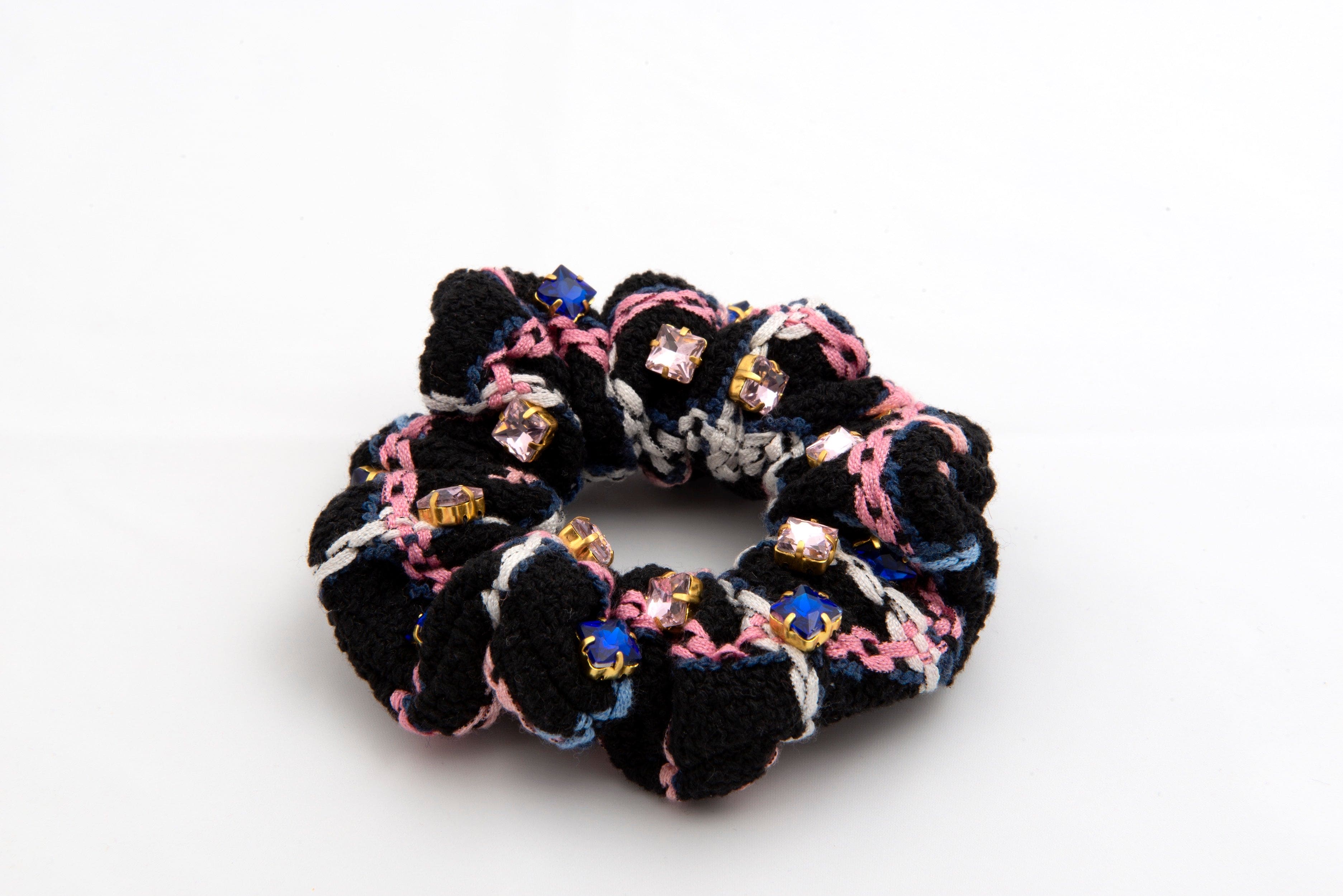 Chelsea Ring - Black Woven Wool Scrunchie