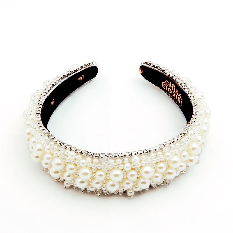 Penelope - Headband - Ivory Pearl and Diamante'