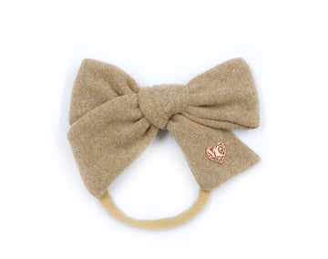 Mia - Soft Stretchy Bow Headband in Camel Brown