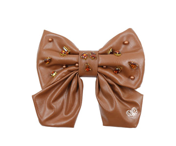 Amelia - Brown Bow Hair Clip