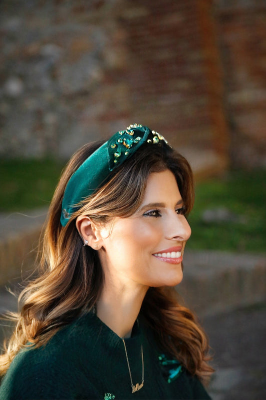 Vanessa - Headband - Emerald Green Velvet